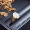 18K玫瑰金和田玉（白玉）镶钻戒指--金枝玉果 / 蛋面10*14mm（圈口请备注留言） 商品缩略图0