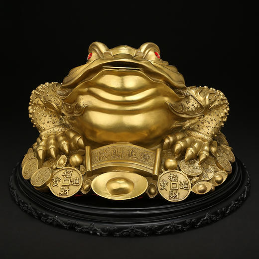 吉善缘 纯铜金蟾摆件 大号三足蟾蟾蜍家居摆设工艺品开业礼品9997