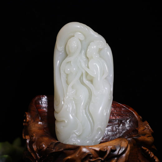 和田玉（白玉）独籽摆件--绝代双骄 商品图5