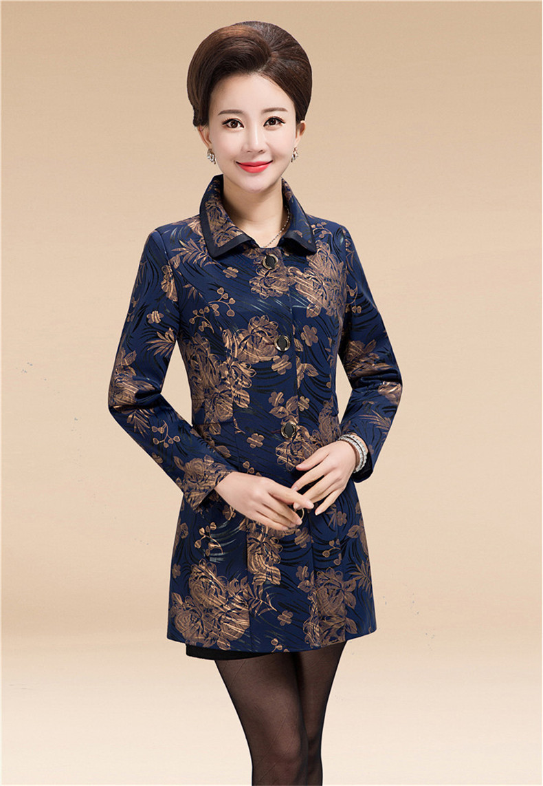 yce-f169-8001 女士风衣中长款正品牌大码修身外套