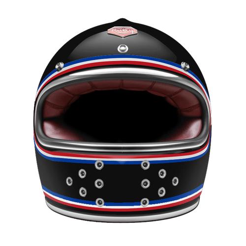 ruby 高级定制小羊皮复古摩托车全盔头盔