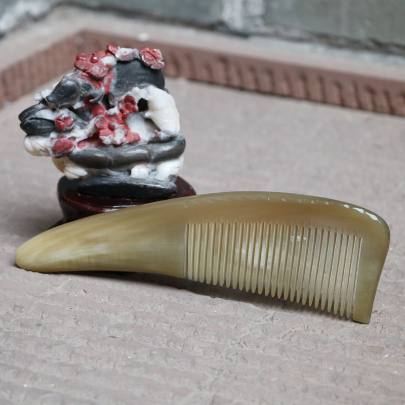 59015钻牛角尖白水牛角梳尖角工艺梳子手工免压制作而成