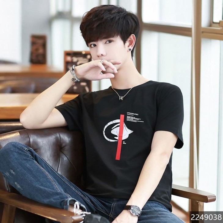 特卖价59 木巴伦百搭潮男t恤男2019新款上新成分:95%棉5%氨纶d2249038