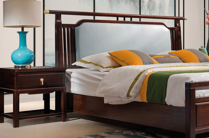 s117-639床 新中式全实木家具 赤金檀木主卧套房配套 1.