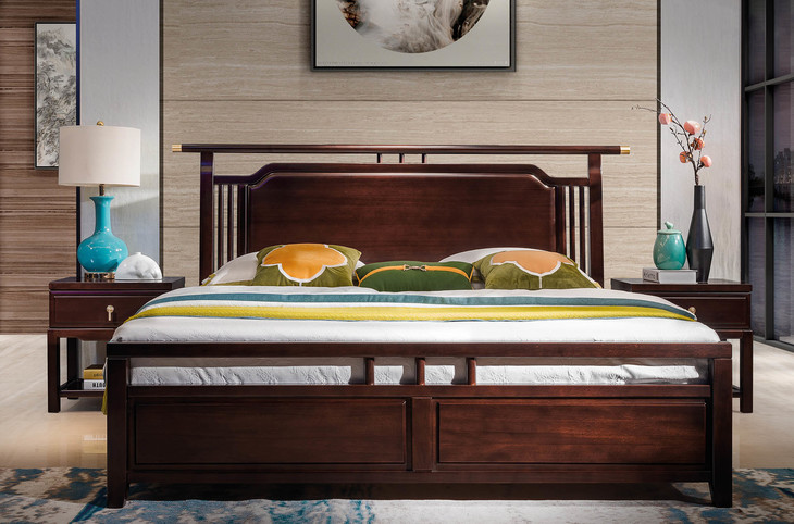 s117-639床 新中式全实木家具 赤金檀木主卧套房配套 1.