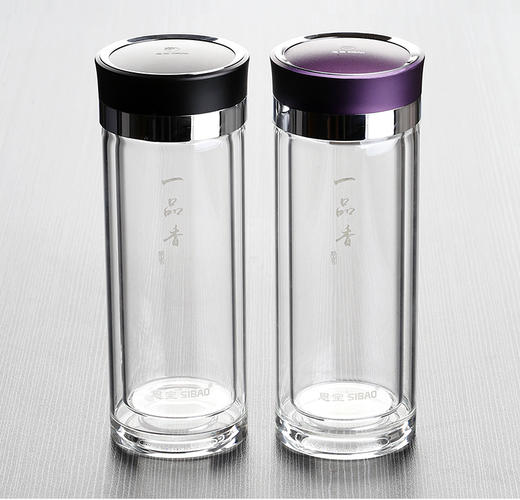 思宝旗舰店玻璃杯新款一品香双层水杯礼盒装商务办公喝水便携茶杯 商品图4