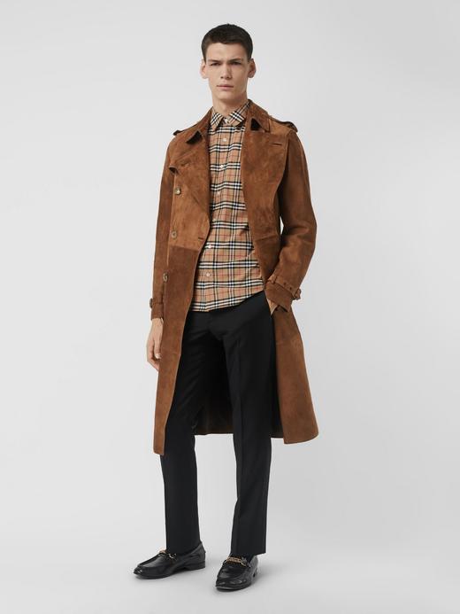 美直burberry/巴宝莉 男士经典格纹长袖衬衫