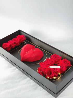 红玫瑰鲜花蛋糕礼盒