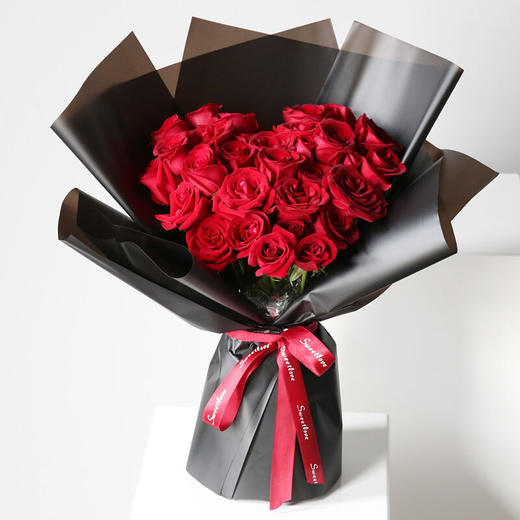 33朵红玫瑰花束高档时尚韩式花束送女友老婆浪漫情人节520告白表白