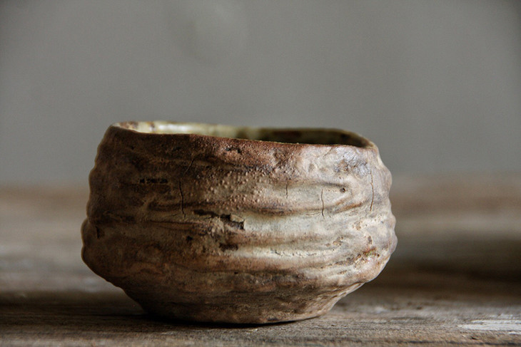 柴烧手捏肌理收口杯○坡儿上