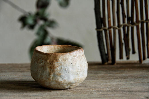 柴烧手捏肌理收口杯○坡儿上