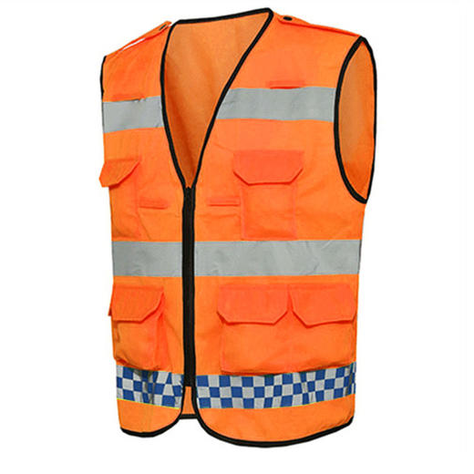 【PRO-017多袋款反光衣】高亮多袋蓝灰格反光衣Reflective Vest 商品图4