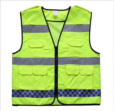 【PRO-017多袋款反光衣】高亮多袋蓝灰格反光衣Reflective Vest 商品图3