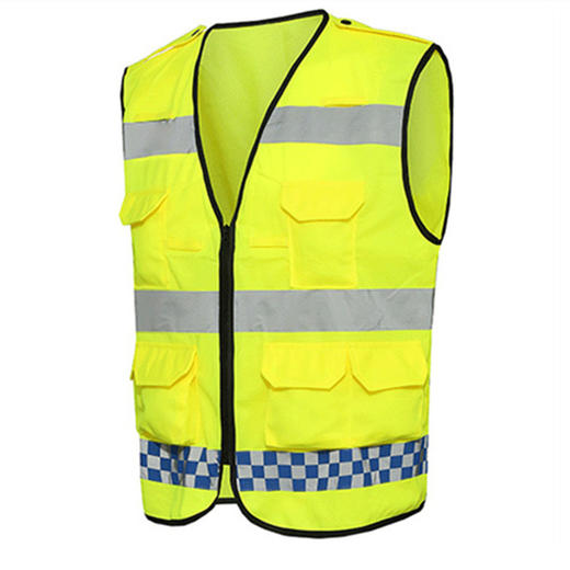 【PRO-017多袋款反光衣】高亮多袋蓝灰格反光衣Reflective Vest 商品图2
