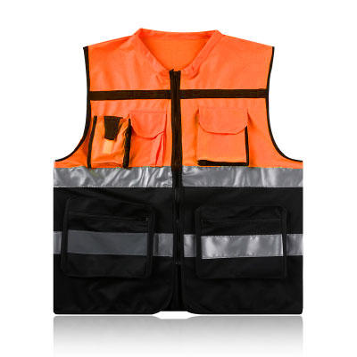 【PRO-015拼色反光衣】高亮多袋拼色反光马甲立领款Reflective Vest 商品图3