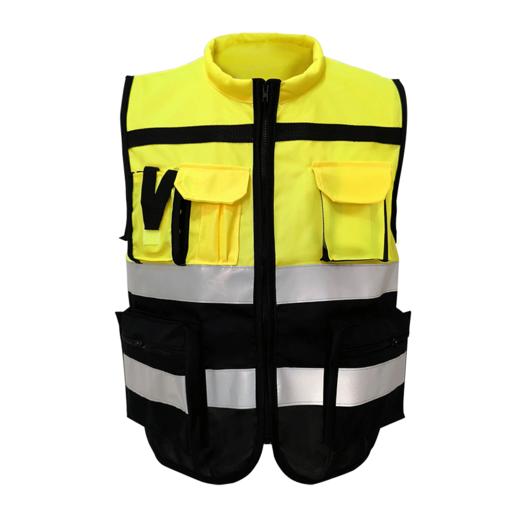 【PRO-015拼色反光衣】高亮多袋拼色反光马甲立领款Reflective Vest 商品图1