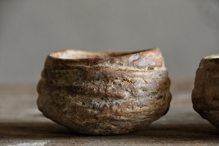 柴烧手捏肌理收口杯○坡儿上