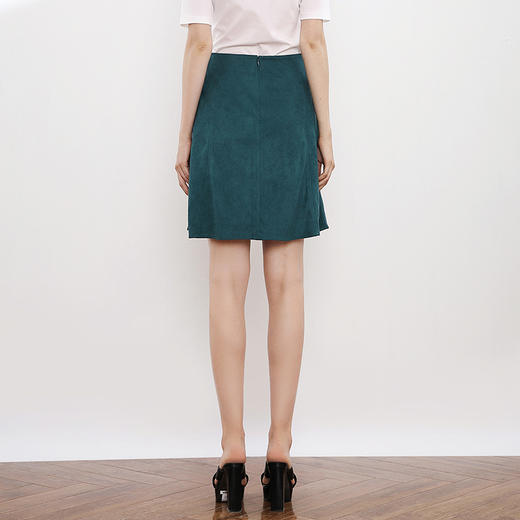 VIMAGE纬漫纪品牌女装简约休闲A字裙纯色高腰半身裙V906503 商品图3