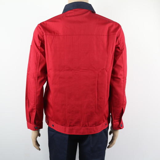 【头号标兵 9022款】经典款 大红拼藏蓝色 涤棉帆布工作服-套装 商品图2