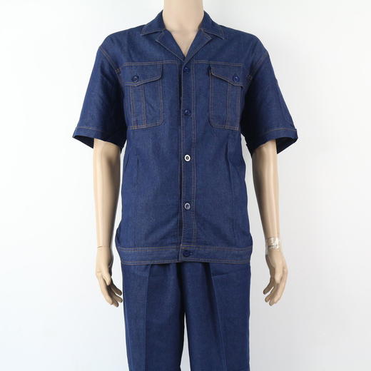 【头号标兵 6005款】精梳薄型牛仔服靛蓝色-夏装 长/短袖 商品图5