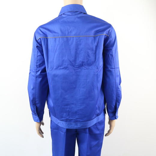 【头号标兵 9018款】艳兰色涤棉纱卡工作服套装：全工艺（磨毛） 商品图4