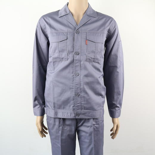 【头号标兵 6009款】长/短袖 深灰色涤棉•32纱斜工装服套装-夏装 商品图2