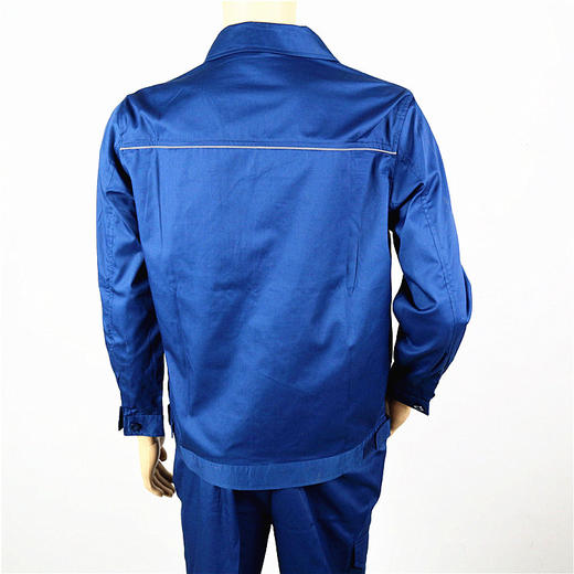 【头号标兵 JKS19款】:墨蓝拼黄全工艺CVC斜纹涤棉工作服套装-夏装 商品图2