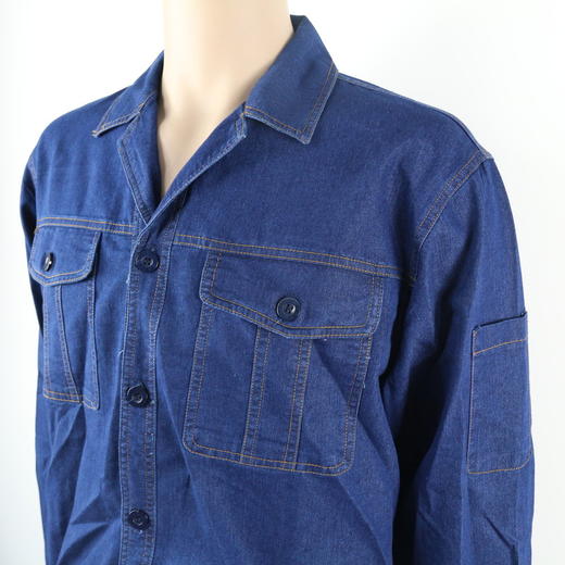 【头号标兵 6005款】精梳薄型牛仔服靛蓝色-夏装 长/短袖 商品图6