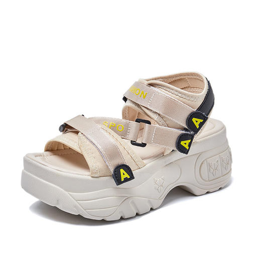 时尚百搭增高网红超火厚底松糕运动凉鞋(货号 ht19-7)