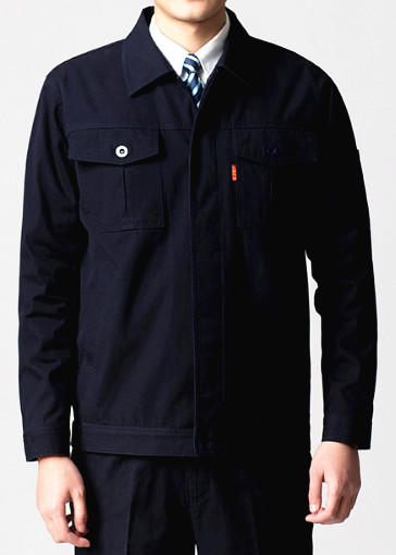 【头号标兵 8001款-纯棉】经典 藏蓝色 纯棉帆布工作服套装（保色） 商品图1