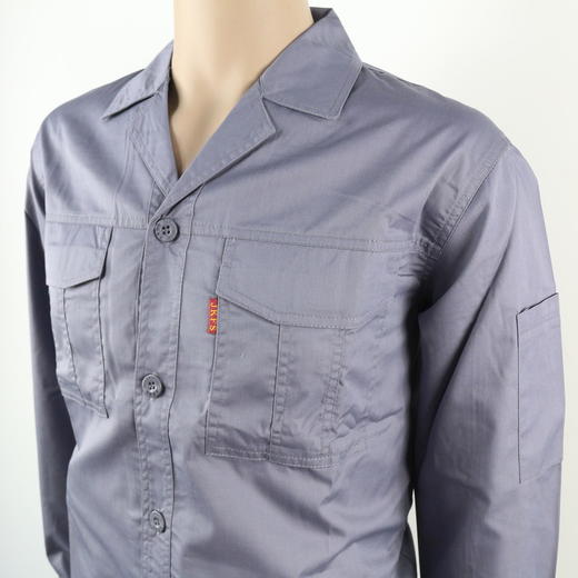 【头号标兵 6009款】长/短袖 深灰色涤棉•32纱斜工装服套装-夏装 商品图6