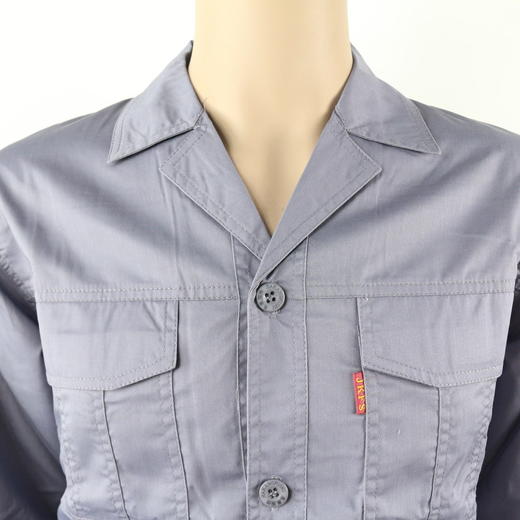 【头号标兵 6009款】长/短袖 深灰色涤棉•32纱斜工装服套装-夏装 商品图7