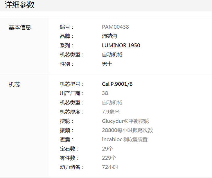 复刻表,沛纳海luminor1950
