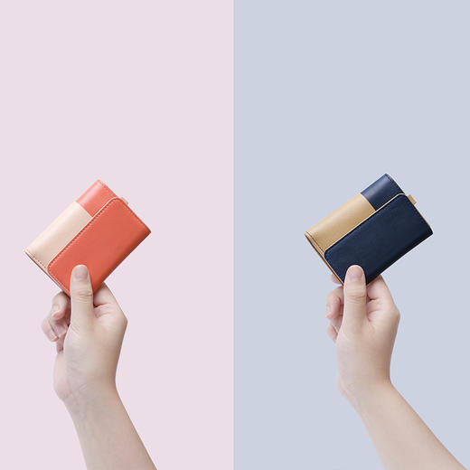 小时光便携牛皮钱包 | 牛皮制作，高颜值小巧精致，容量大，私人定制 商品图3