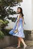 AtelierMissLu / Nola-冰雪蓝撞色飘带连身裙 商品缩略图1