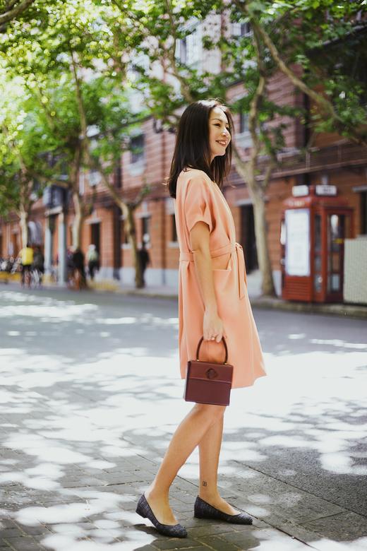 AtelierMissLu / Clara-珊瑚橘两片式系带连身裙 商品图6