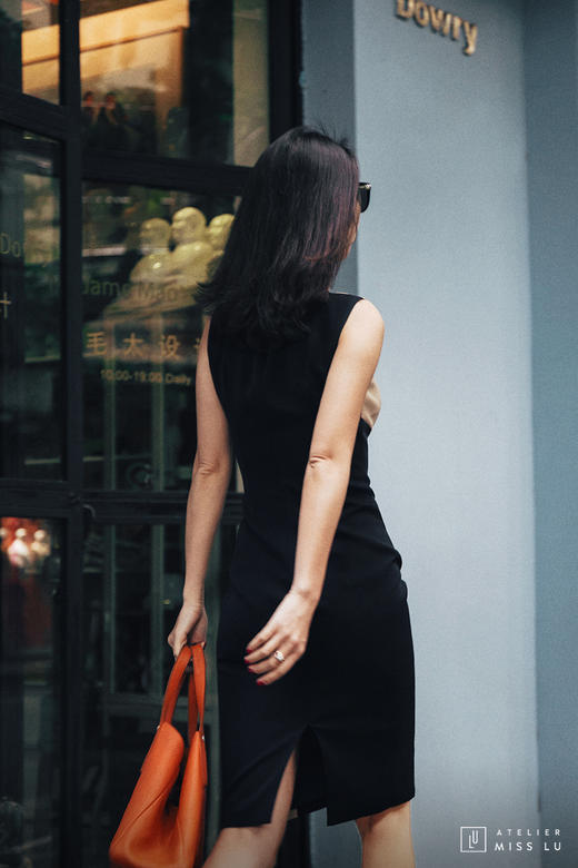 AtelierMissLu / Elly-三色拼接修身连身裙 商品图2