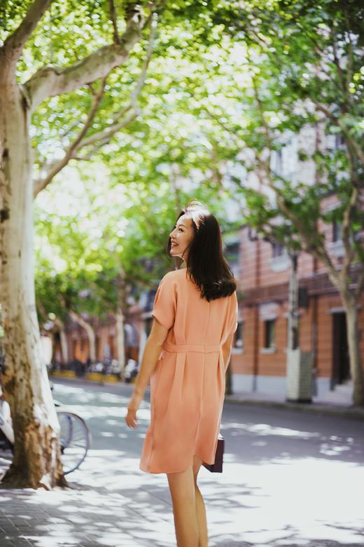 AtelierMissLu / Clara-珊瑚橘两片式系带连身裙 商品图4