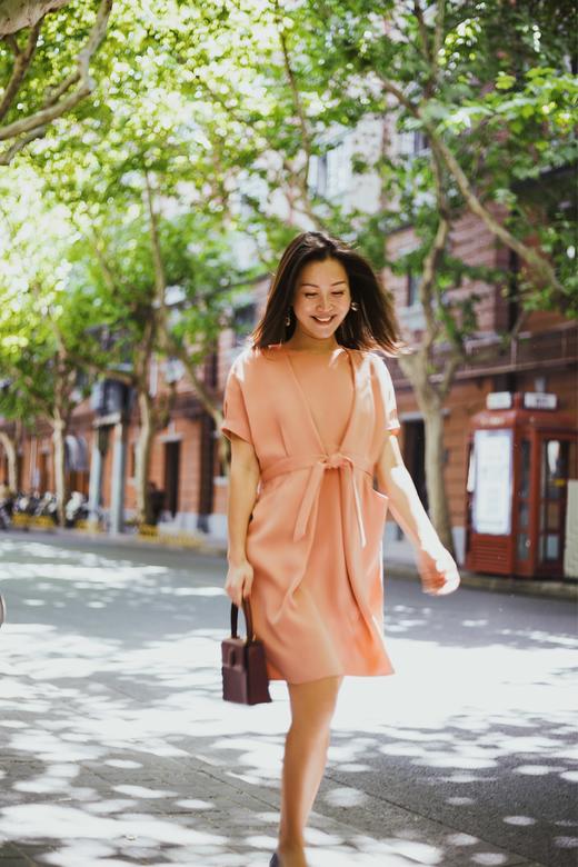 AtelierMissLu / Clara-珊瑚橘两片式系带连身裙 商品图3