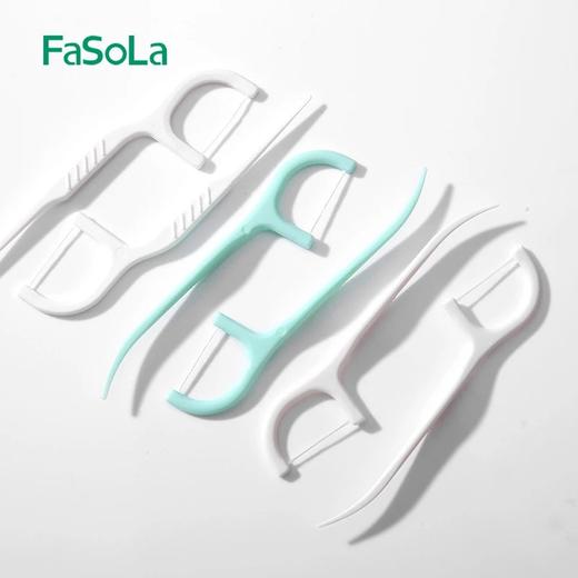 FaSoLa圆线丝滑牙线棒经典超细牙线剔牙线家庭装安全牙线棒牙签50支 商品图3