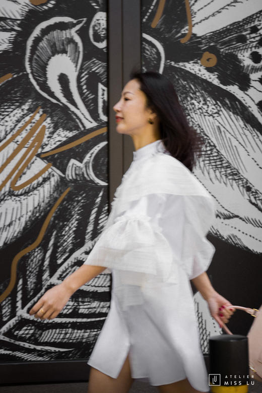 AtelierMissLu / Zoey-白色蕾丝装饰连身裙 商品图1