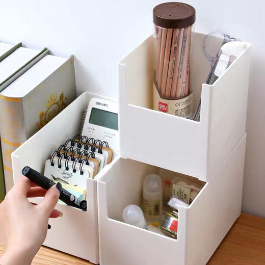 【自营】留存道厨房下水道水槽叠加收纳筐分类收纳盒塑料橱柜抽屉直角储物盒拉篮 商品图2