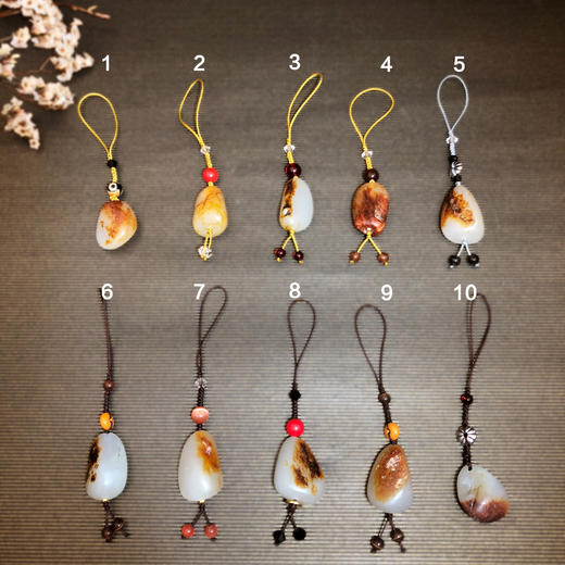 和田玉（白玉）小独籽原石--手工编织小挂件 商品图0