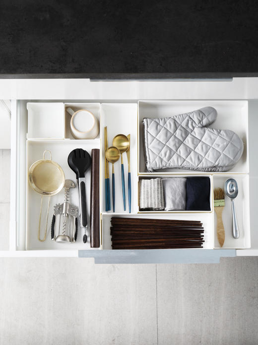 【自营】留存道抽屉分格收纳盒家用 厨房杂物衣柜分隔板桌面储物整理盒直角收纳盒分类盒 商品图3