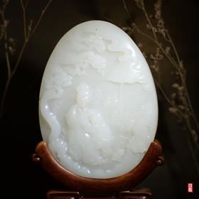 和田玉（羊脂玉）独籽摆件--三娘教子 272g