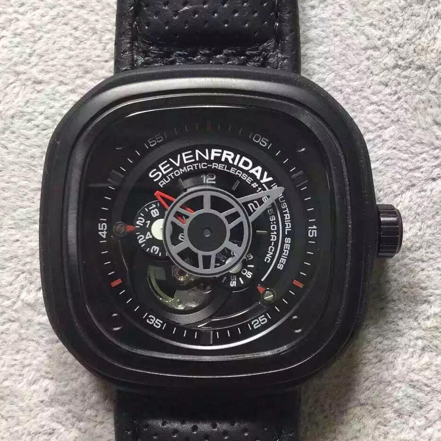 sevenfriday 七个星期五,涡轮全自动方形自动机械表,男士,密底,不锈钢