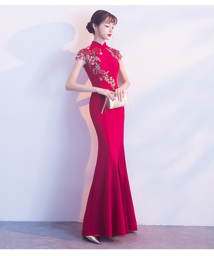 2019晚礼服新款旗袍长款派对礼服改良旗袍舞会礼服走秀旗袍