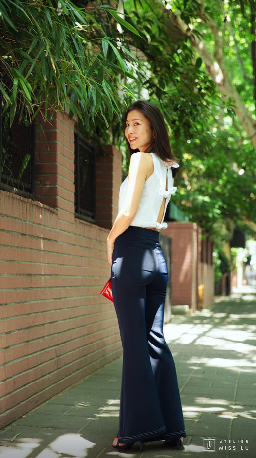 AtelierMissLu / Joy-白色后背系带背心上衣 商品图8