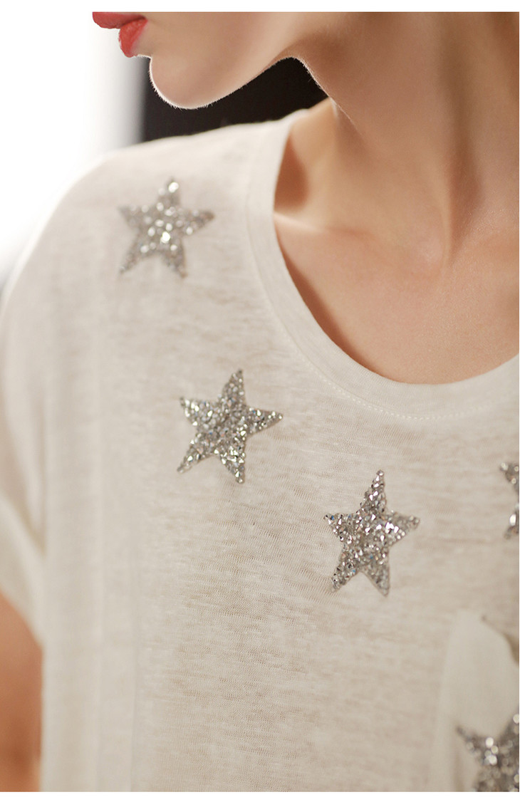 再把星星贴胶运用高温压印黏贴在衣服上