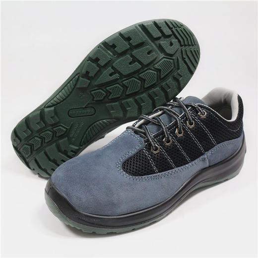 【固莱科8208双钢】安全鞋防砸防穿刺AN1标准 二层牛皮 荔枝纹 高密度PU大底劳保鞋 商品图1